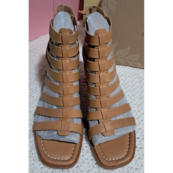 Sofft Womens Size 11 Stratford Tan Leather Caged Zip Heeled Shoes Sandals NEW - Picture 5 of 13